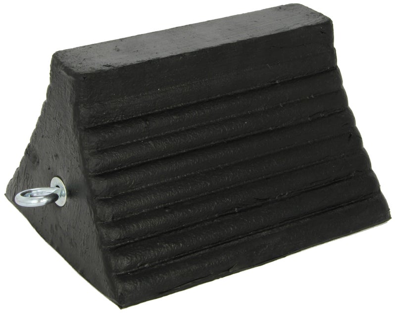 Checkers Industrial Safety Products Roadblock RC815 Rubber Wheel Chock with Void Bottom, Black, 10" Length x 8" Width x 6" Height - Image 1